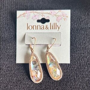 Lonna & Lilly Iridescent Gold Teardrop Earrings NWT